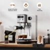 Neretva 20 Bar Espresso Machine Compact Espresso Maker with LED Display & Milk Frother for Home Barista Stainless Steel 2