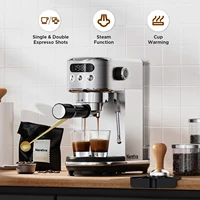 Neretva 20 Bar Espresso Machine Compact Espresso Maker with LED Display & Milk Frother for Home Barista Stainless Steel 2