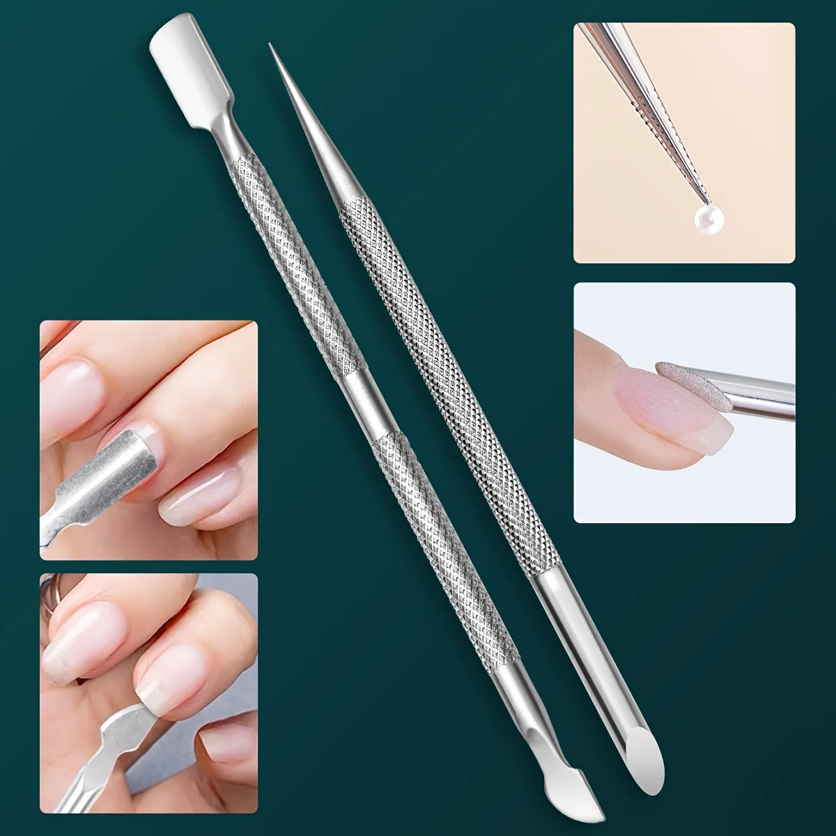 Stainless Steel Nail Polish Remover Set-Gel Peeler, Scraper & Cleaner Kit for Hands, Feet-Odorless Manicure & Pedicure Care