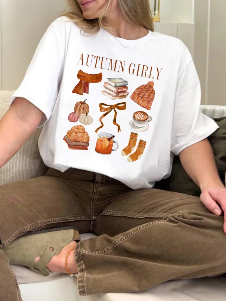 

Trendy Halloween Casual Style Short Sleeved Clothing Women's O-Neck T-Shirt Cute Pumpkin Print Fashionable Cartoon Print T-Shirt