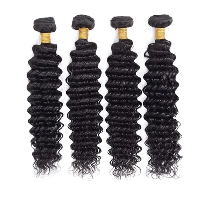 TrendyLace Deep wave Bundle 100% Human Hair Long Curly Hair 4 Bundles Brazilian Human Extensions