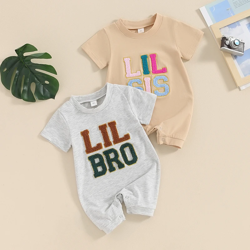 

2024-02-27 Lioraitiin 0-18M Newborn Baby Girl Summer Outfit Clothes Little Sister Romper Short Sleeve Jumper Playsuit