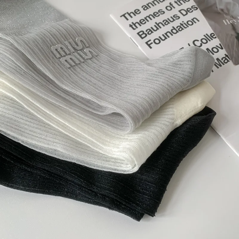 Frauen Socken Frühling Sommer Neue Ballett-stil Mode Socken Ausgehöhlt Atmungsaktive Dünne Transparente Glas Draht Socken Spitze Socken – Detail 13