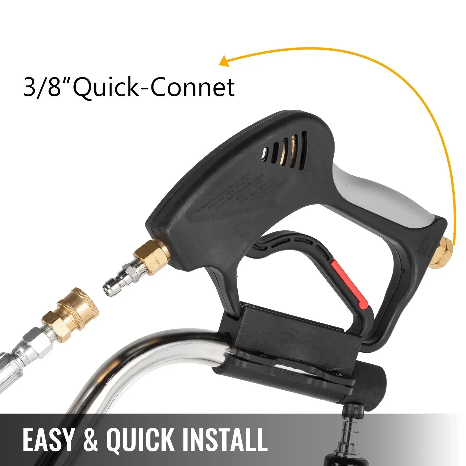VEVOR Pneumatic Floor Scrubber 18 Inch Pressure Washer Rotary Surface Cleaner Patio 4000psi Pressure with 3/8 Quick Connector