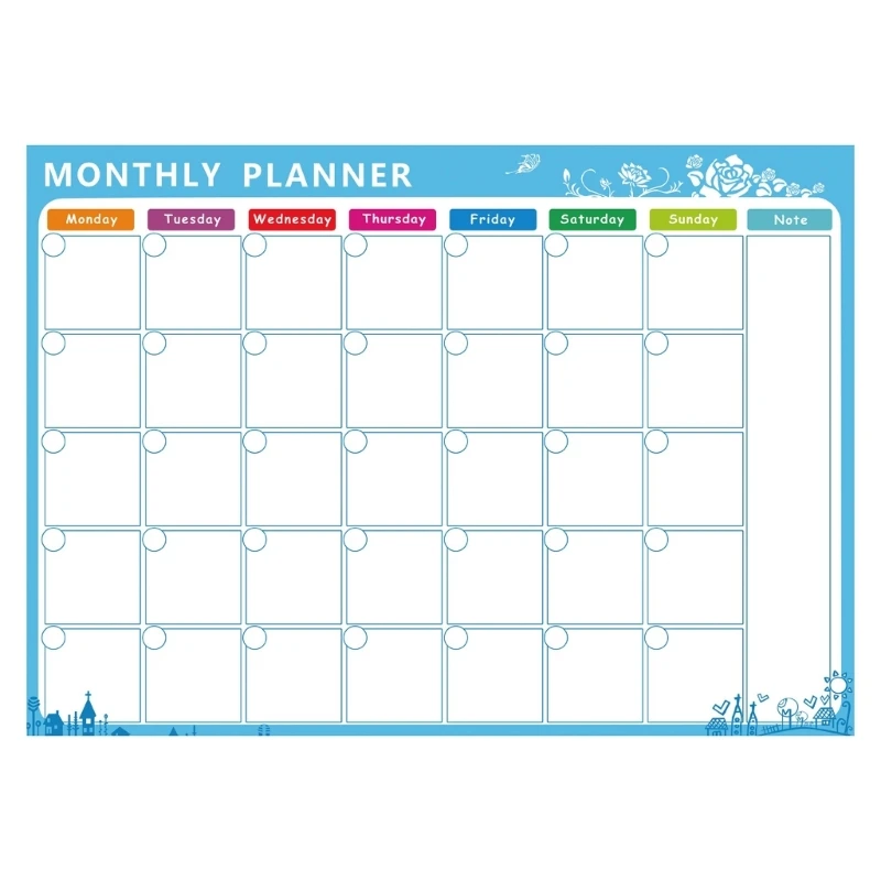 Whiteboard Calendar Weekly Monthly To-do-list Grocery Shopping List