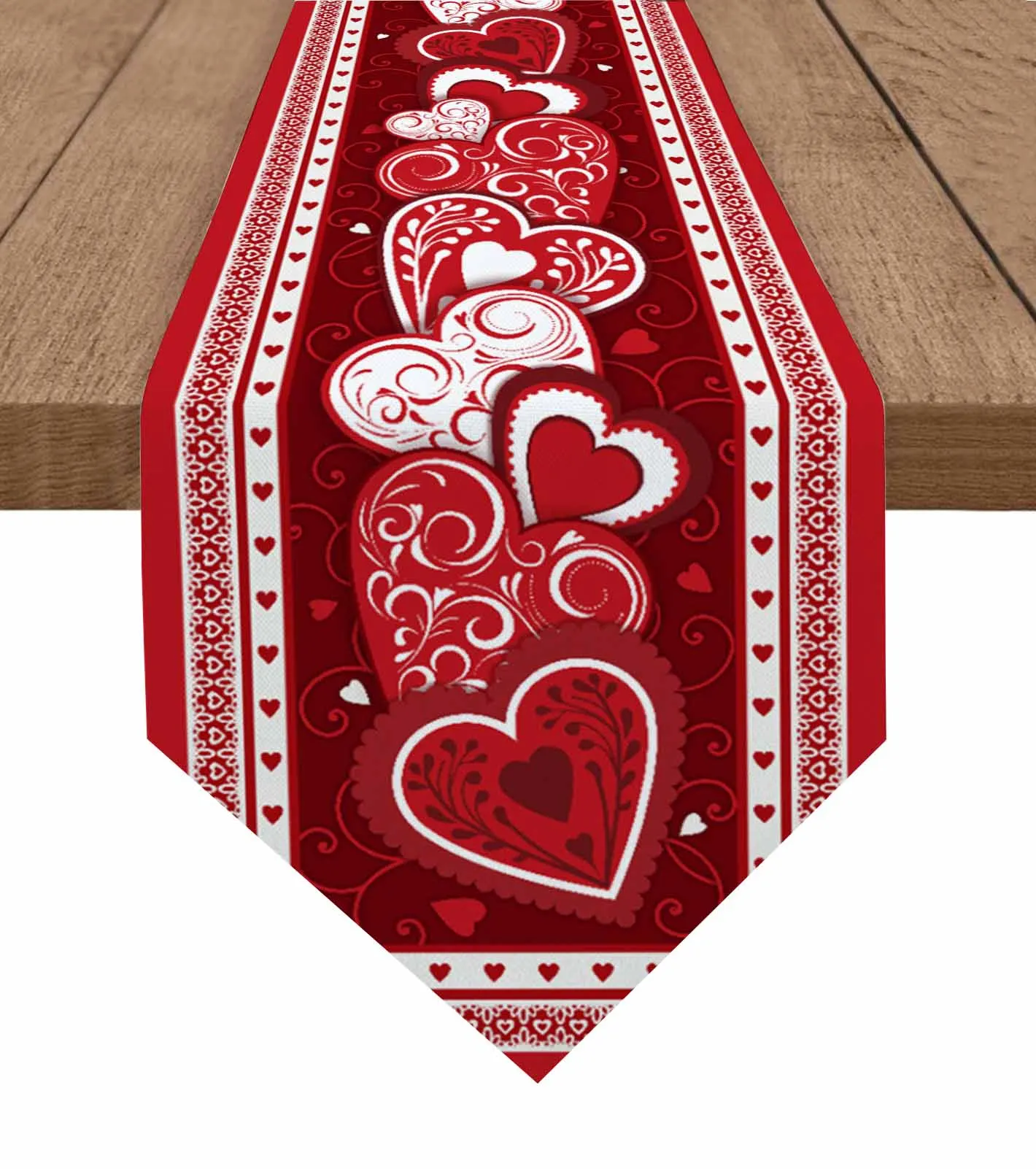 

Романтическая настольная дорожка ко Дню Святого Валентина, Свадебная вечеринка, украшение для кухонного стола, Настольная дорожка