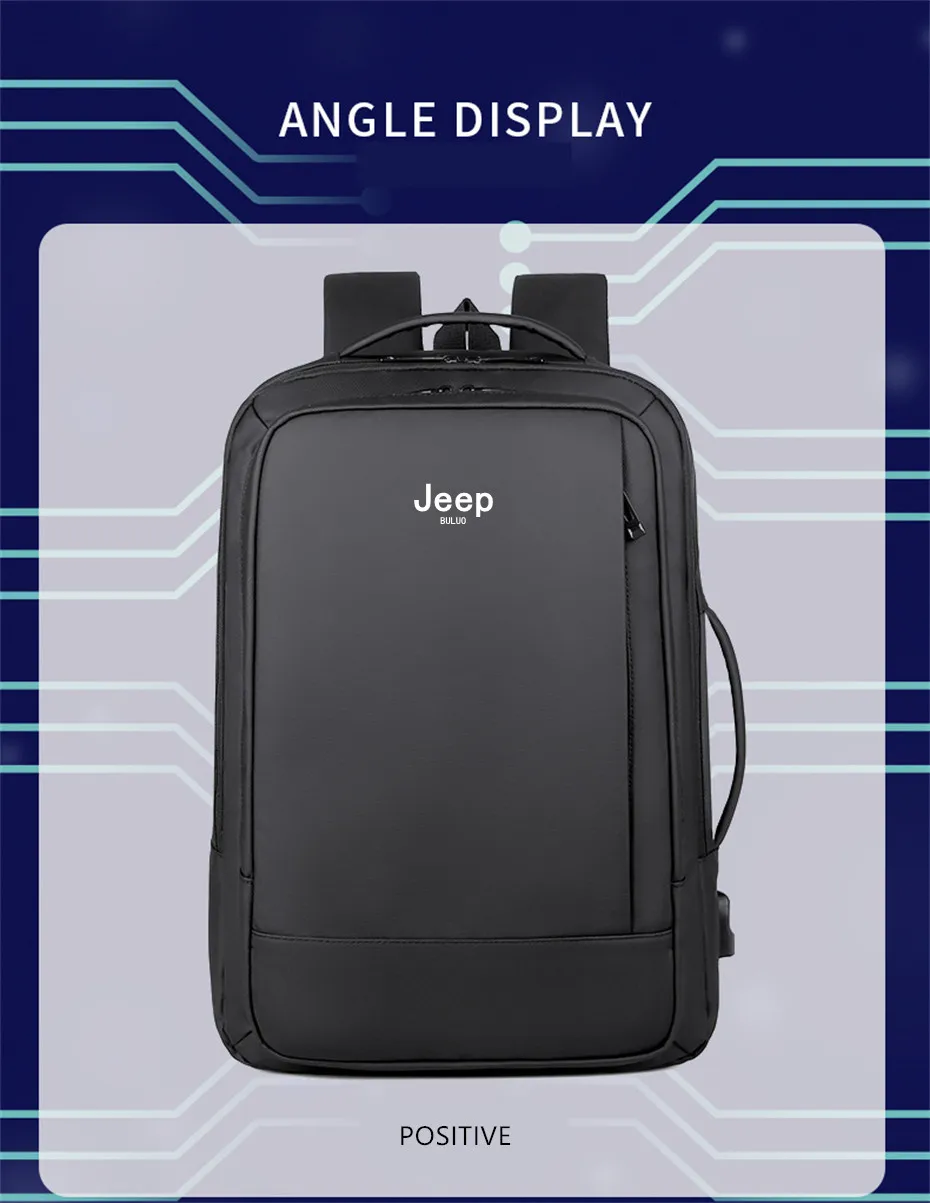 Backpack With Usb Charger, High Quality - Jeep Buluo