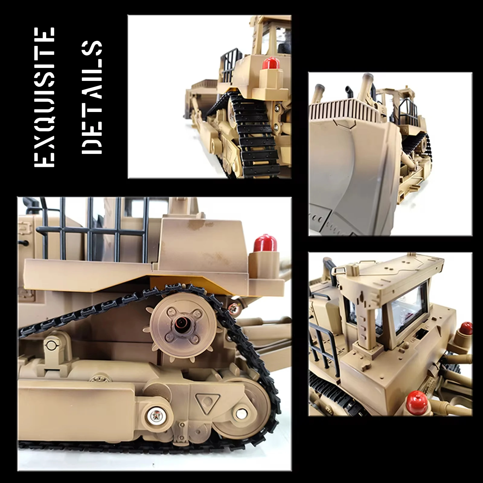 HUINA 1554 1:16 RC Truck Model Remote Controlled Bulldozer D9R 1:18 Alloy Tractor Cars Engineering Cars Trucks Toys Boys Gifts 6