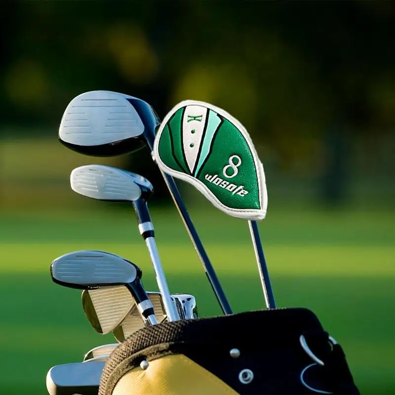 2023 10pcs Golf Iron Headcovers Covers Driver Fairway Putter Iron Clubs Head Protective Covers Set PU Leather Golf Accessories
