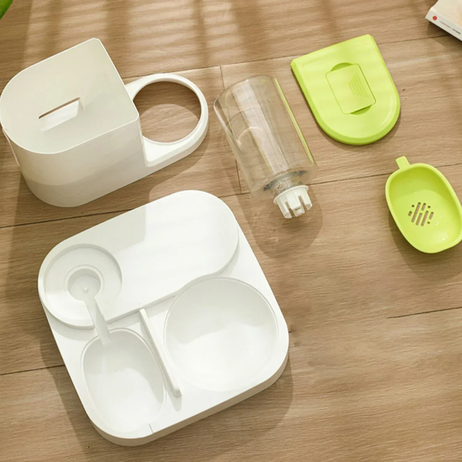 

Bowl Pet Water Drinking Dry Container Dispenser Wet And Dog Capacity Separation Feeder Large Cat Food Automatic