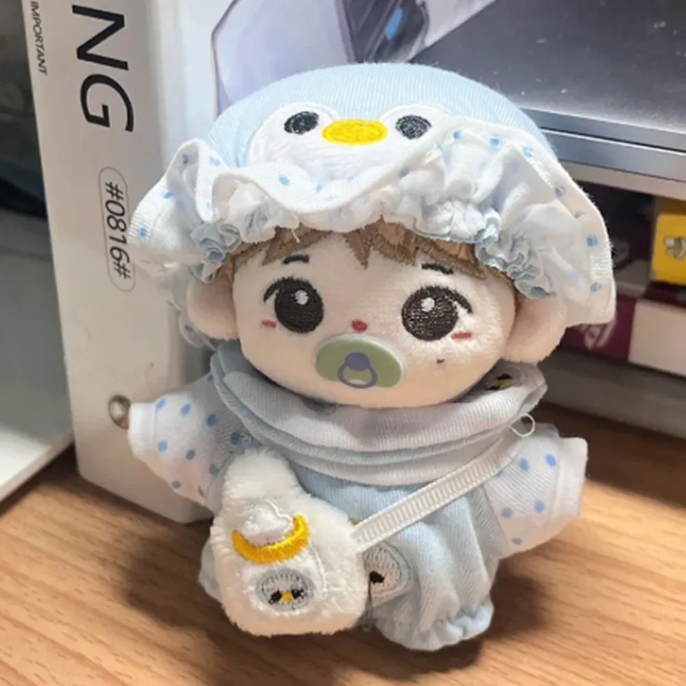 1 set Penguin Baby 10cm Cotton Doll Clothes Baby Bottle Outfit Cotton Doll's Clothes Set Mini Cartoon 10cm Doll Clothes
