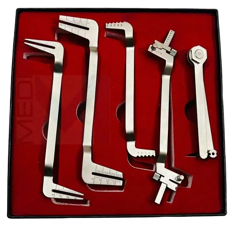 5-teiliges Set: Neues Dental-Messlineal für Implantat-Positionierung, chirurgischer Leitfaden, Parallel-Tiefenverlängerungs-Kit, autoklavierbar