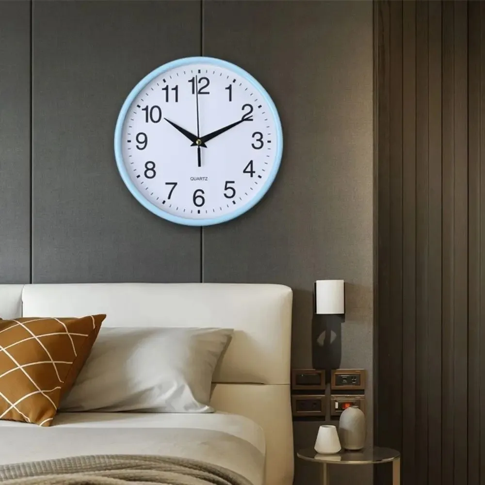 Modern 8 Inch Round Wall Clocks Battery Operated Accurate Numerals Wall Mounted Clock Easy-to-read Hanging Clock Living Room - 5