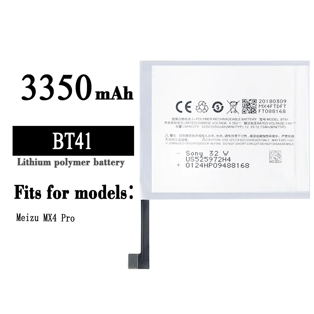 

BT41 High Quality Replacement Battery For Meizu MX4 Pro Mobile Phone 3350mAh Large Capacity New Li-ion Batteries