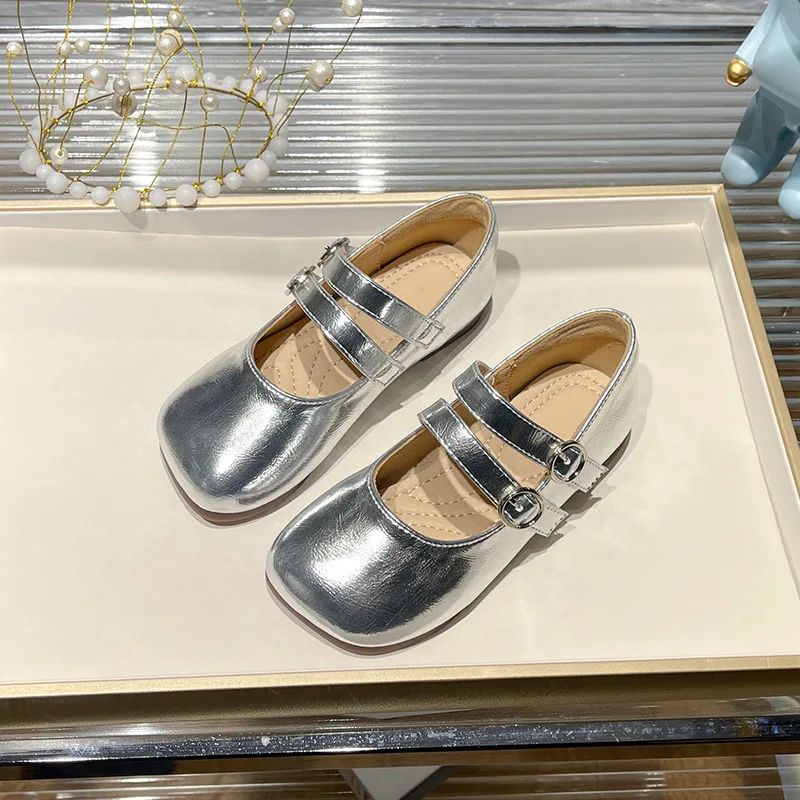 

Кожаные туфли для девочек, дышащие, плоская подошва, Повседневная модная обувь принцессы, для выступлений, весна-осень