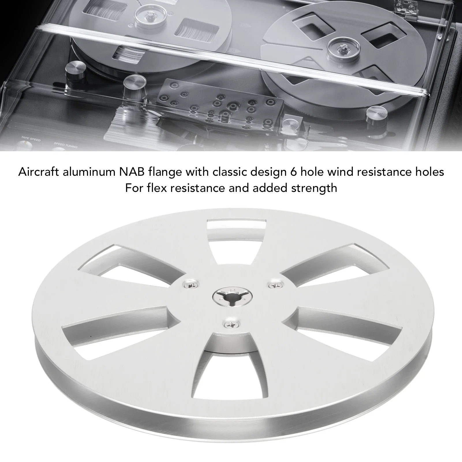 1/4 7 Inch Empty Reel Aluminum Alloy 6 Hole Open Reel Sound Tape Empty Opening Machine Part 6 Hole Tape