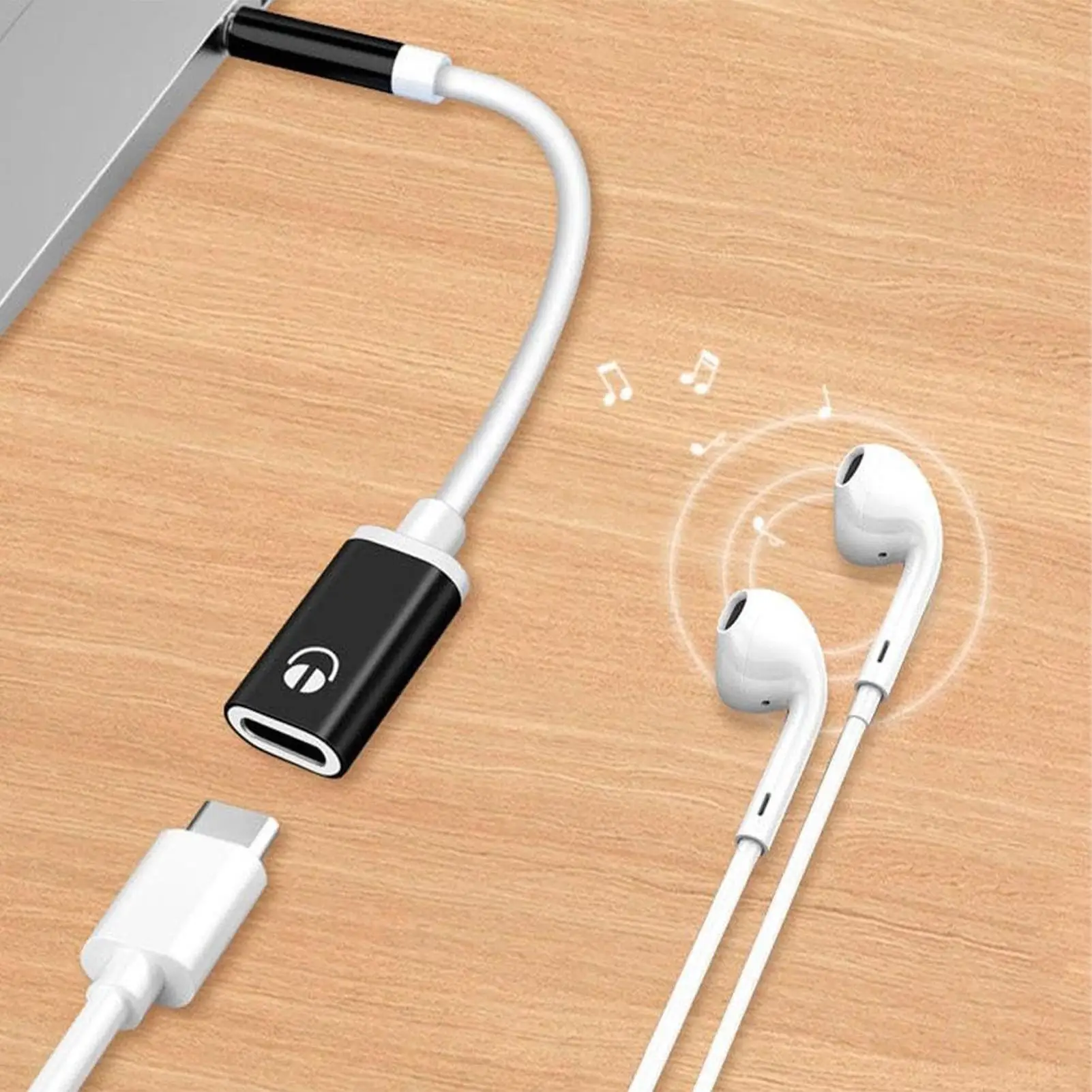 USB C-Aux 오디오 동글 케이블 3.5mm 잭 변환기 Type-C 변환기 이어폰 어댑터 3.5mm 남성-Type-C 여성 헤드폰