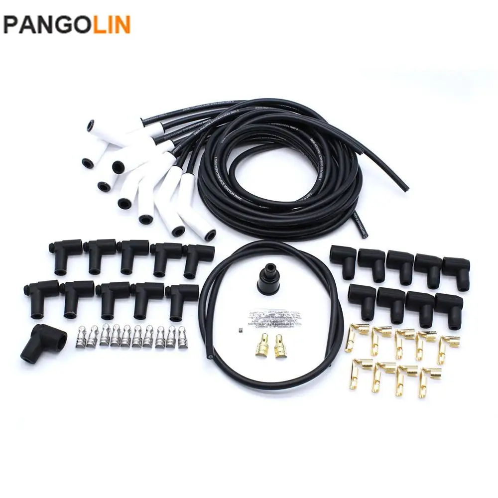 9002c Extreme 9000 Spark Plug Wire Set 135 Degree White 8.5mm Universal Spark Plug Wire Point