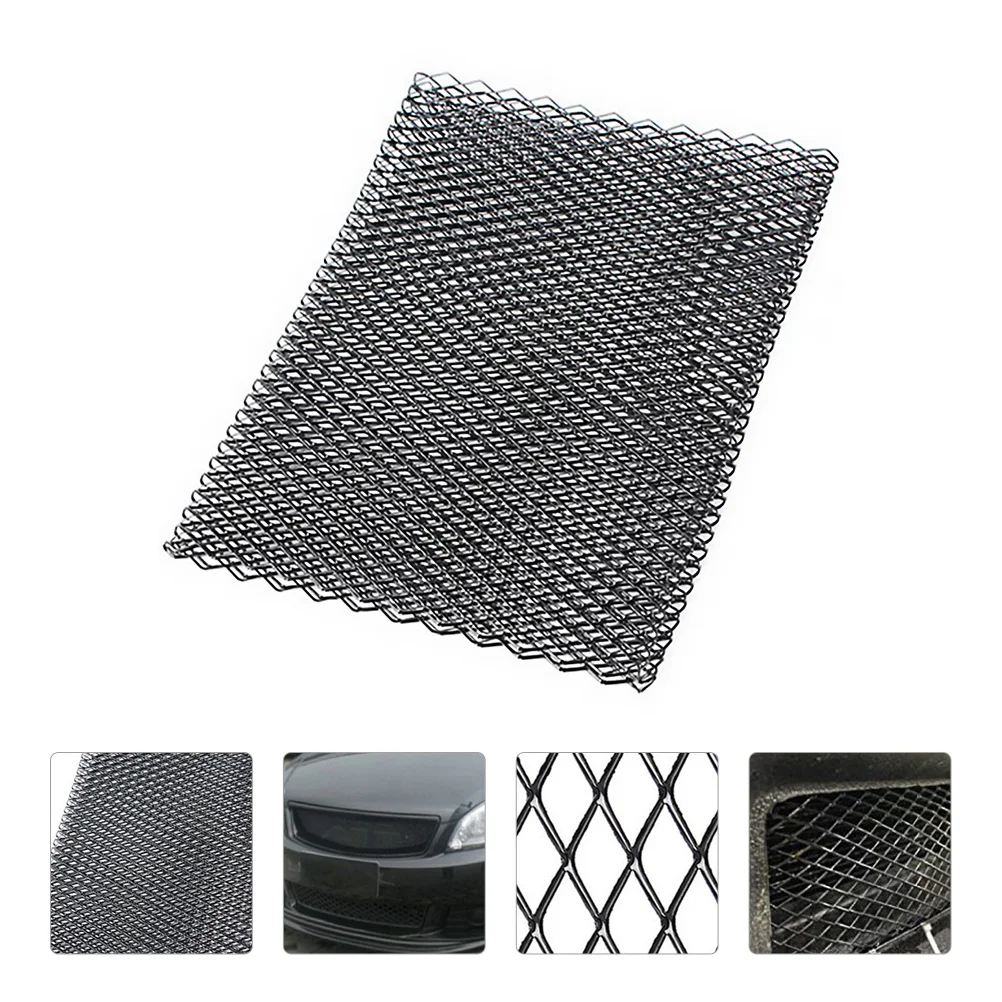 

Auto Grill Mesh Durable Aluminum Alloy Front Bumper Grille Mesh Sheet (Black)