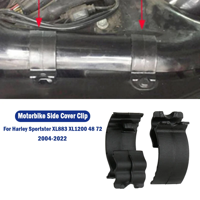 Left Side Battery Cover Clips For Harley Sportster XL883 / XL1200 (2004-2018) - 2pc Black ABS 5 thumbnail image