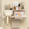 Cream Style Removable and Washable Bathroom Hair Dryer Storage Rack Without Punching Wall-mounted Bathroom Storage Rack 2
