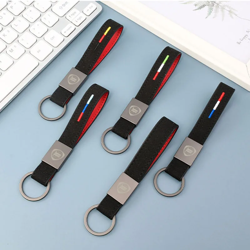 

Car Keychain Color Flag Embroidery Keyring Customized Logo for Lancia ypsilon delta musa nera thema STRATOS Y Phedra Accessories