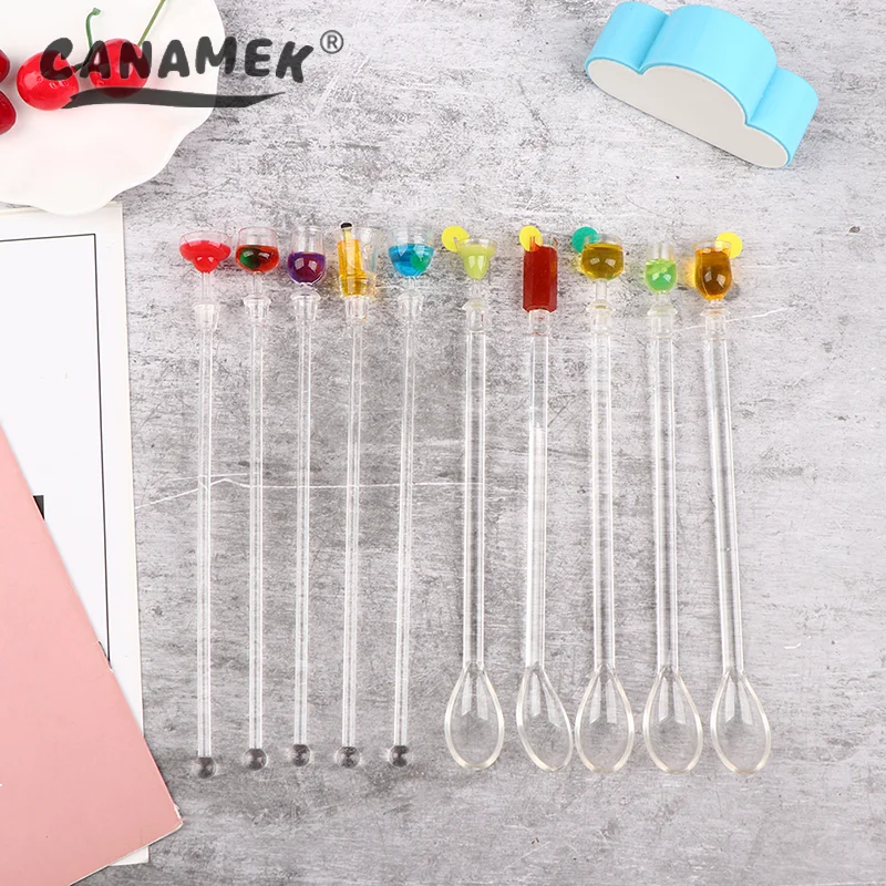 Cocktail Stirrer Drink Mixing Stick Set Acrylic Cocktail Mixer Blender Bar Supplies Swizzle Stirrer