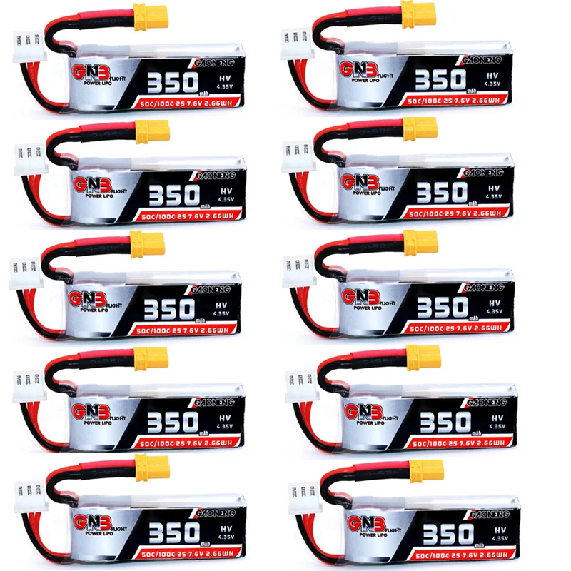 1/2/5/10 Pz Gaoneng Gnb 2S 7,6 Mah 350 V Hv 4,35 V 50C/100C Lipo Xt30 Batteria Per Etafpv Beta75X 2S Beta65X 2S Whoop Piccoli Droni