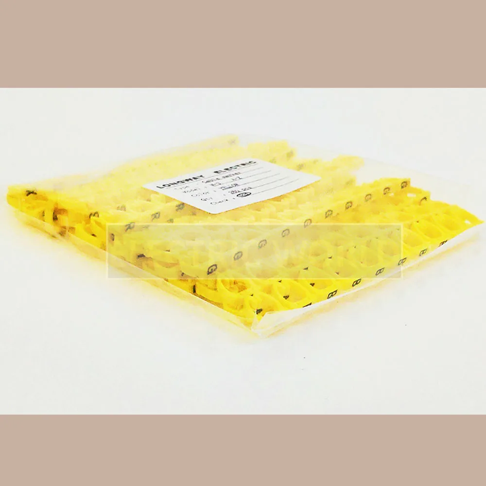 390PCS 나일론 PA66 케이블 마커(1.5/2.5/4/6 sqmm용) 노란색 알파벳 A-Z 각 15-10개 전선 구별용 케이블 슬리브