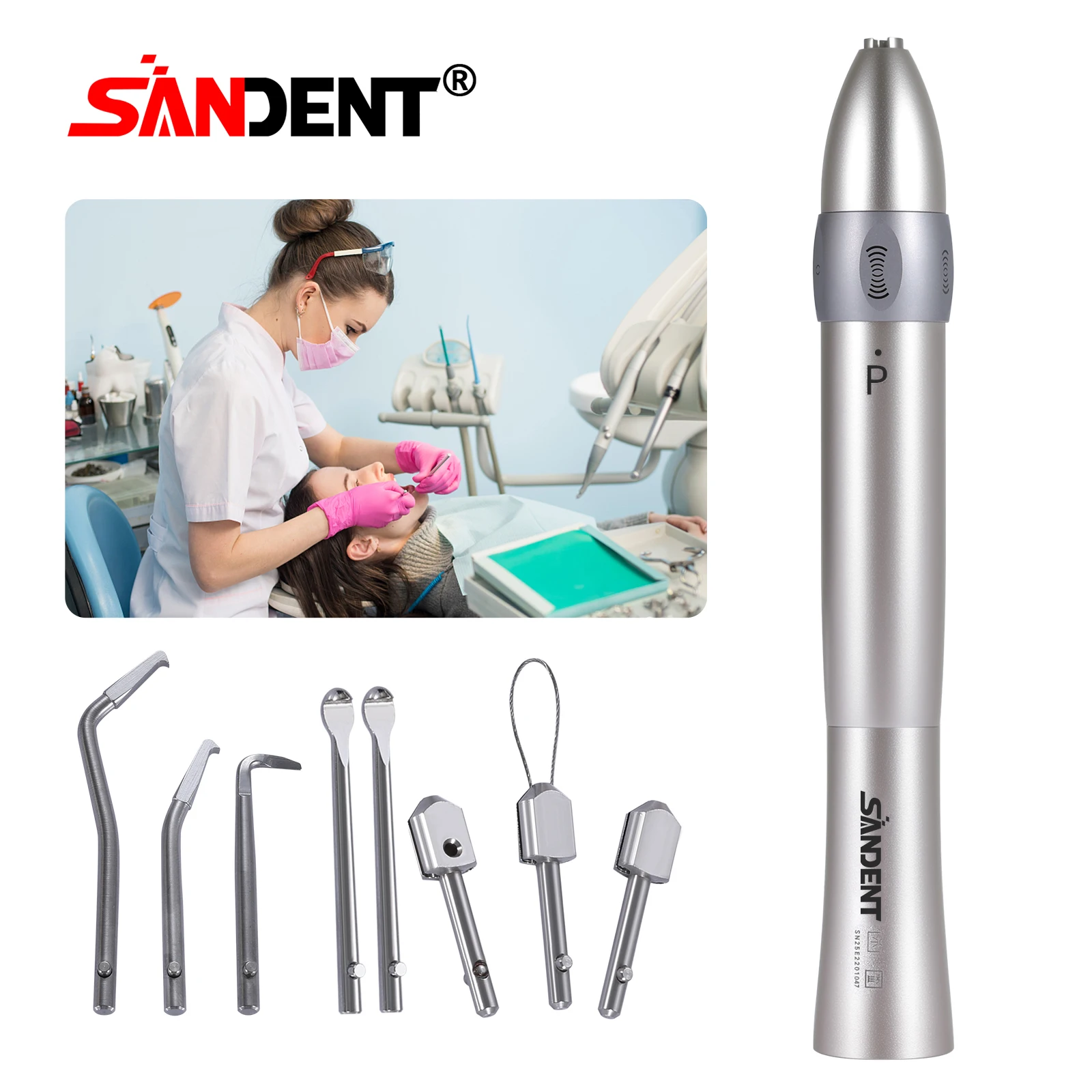 SANDENT-Herramienta de extracción automática de coronas y puentes dentales, compatible con Motor Dental y silla, Motor de aire eléctrico