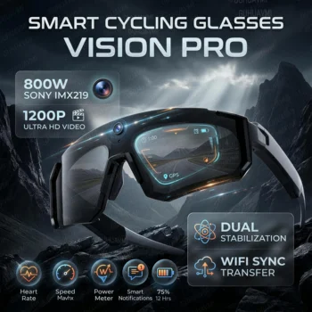 AI Voice Translation Smart Glasses – 1200P Camera Video Recording, Bluetooth & WiFi, Anti-Shake Polarized Lens Sports Sunglasses 1