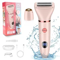 Electric Razors for Women 2 in 1 Bikini Trimmer Wet & Dry Use Electric Lady Shaver for  Private Area Easy to Clean Portable 1