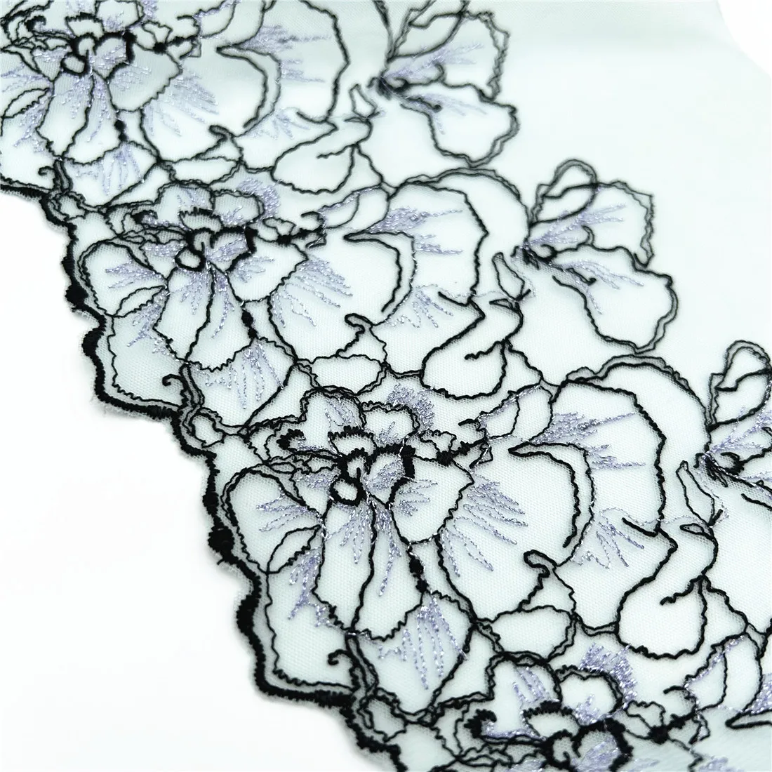 3y/lot 18.50cm Lavender Shimmer Embroidery Lace Trim Clothing Accessories Dress Sewing Applique Costume Lace Fabric Wedding 5