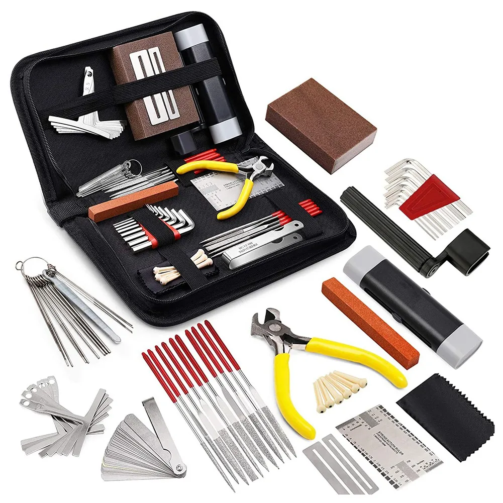 

45Pcs Guitar Repairing Maintenance Tool Kit with Carry Bag Large Care Set of Tools for Acoustic Guitar Electric Guitar