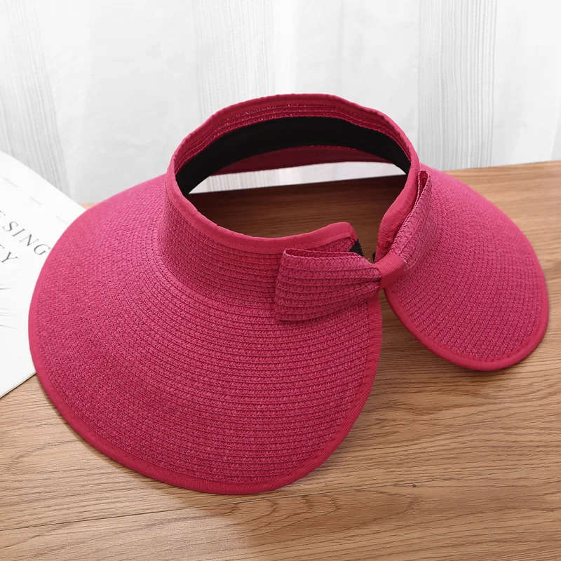 Sommer Hüte Für Frauen Sonnenhut Leere Top Faltbare Tragbare Outdoor Sonnenschirm Strand Zubehör Sonnenschutz Sonnenhut Weibliche Casual – Detail 10