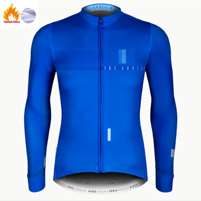 Cycling Jersey Cycling Shirt Cycling Suit Cycling Jersey Set Winter Cycling Jersey Men Black Thermal Fleece Long Sleeve Race Sweatshirt MTB Cycling Clothing