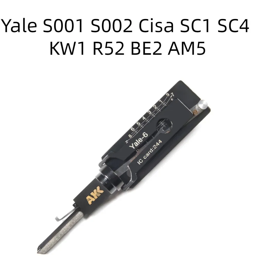 

Yale S001 S002 Cisa SC1 SC4 KW1 LISHI 2 In 1 Pick & Decode Locksmith Tool 6 Pin Stainless Steel Civil Use