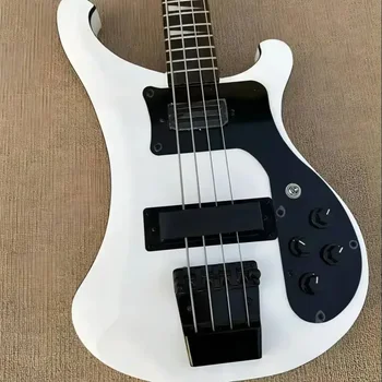 Ricken 4003 backer Electric Guitar Bass Guitar Basswood Body White Color Rosewood Fretboard Black Hardware Shileeson