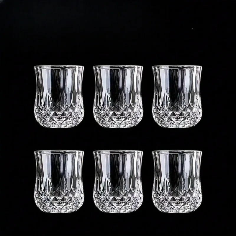 50mL Crystal Cut Glass Cup, Reusable, Suitable For Whiskey & Liquor, Glass Glassware, For Home Bar, KTV - 5