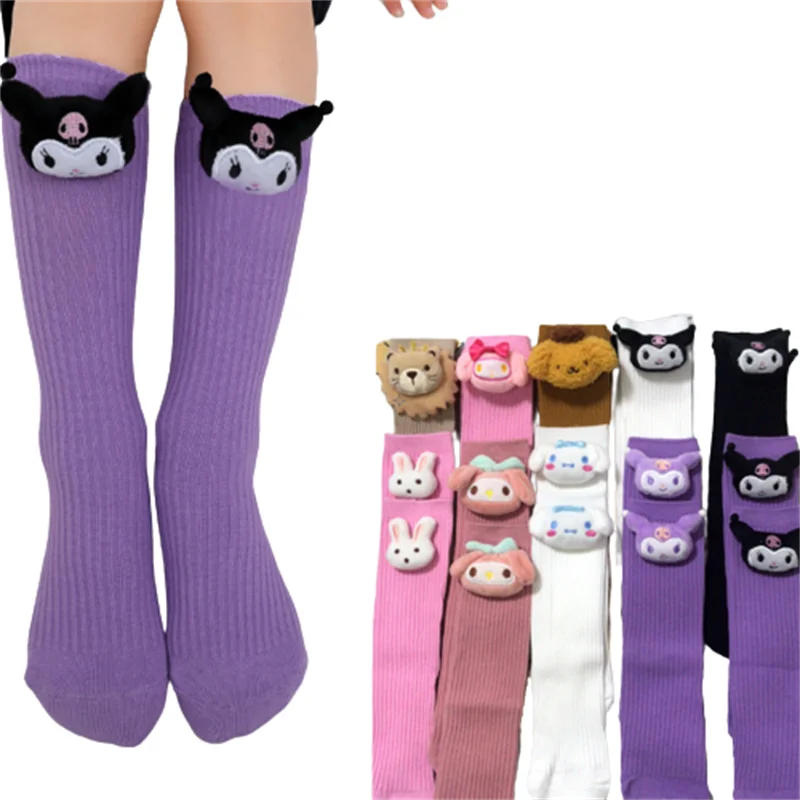 

Sanrioes Girls Jk College Style Lolita Knee Long Socks Anime Kuromi Melody Cinnamorol Children Toddler In Tube Socks Gift