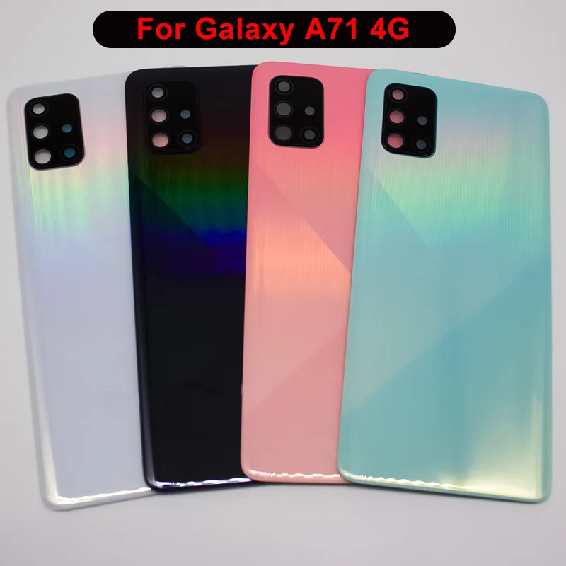 

Новинка чехол для Samsung Galaxy A71 4G A715 A715F задняя крышка батарейного отсека запасная задняя панель с объективом на клейкой основе