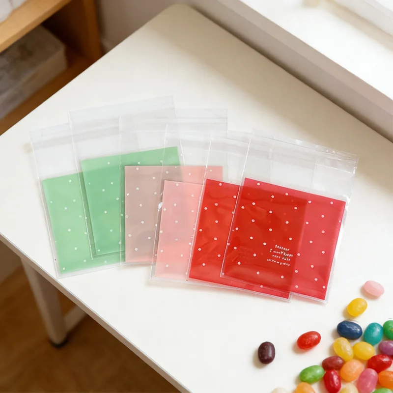 50 Stück/Set selbstklebende Kekstüten mit Punktemuster, niedliche Geschenkverpackung für Süßigkeiten, für Hochzeit, Geburtstag, Party, Gastgeschenke, Verpackung, Dekoration – Detail 2