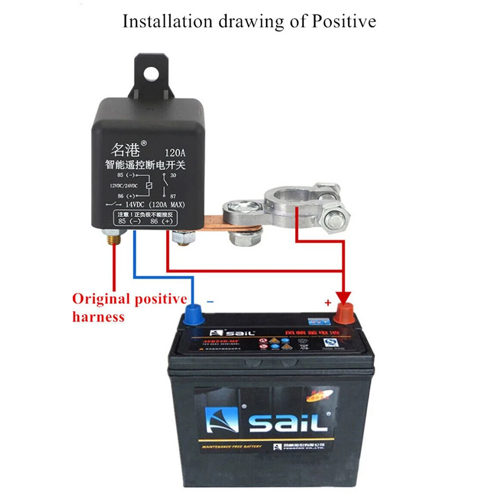 Interrupteur et isolateur de batterie universel 12V 120A avec télécommande
