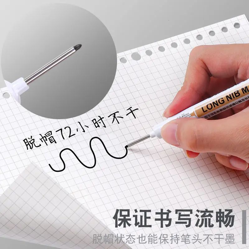 Black Extended Deep Hole Long Nib Head Marker 8pcs/Set for Metal Site Ceramic Tile,white marker pens,marker pens,permanent markers,markers pen,long nib markers