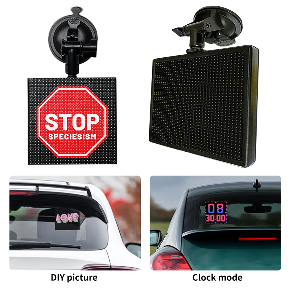 LEDDisplayOnCarRearWindowCarMobileAdvertisingScreenAPP