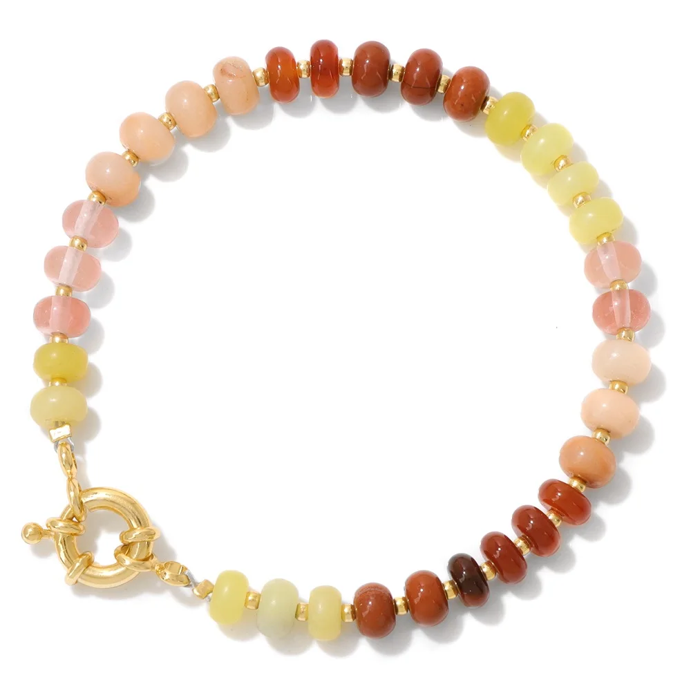 Natürliche Stein Rondelle Perlen Armband Lapis Lazuli Labradorit Quarz Armbänder Für Männer Frauen Handgemachte Armreifen Schmuck Geschenk – Detail 5
