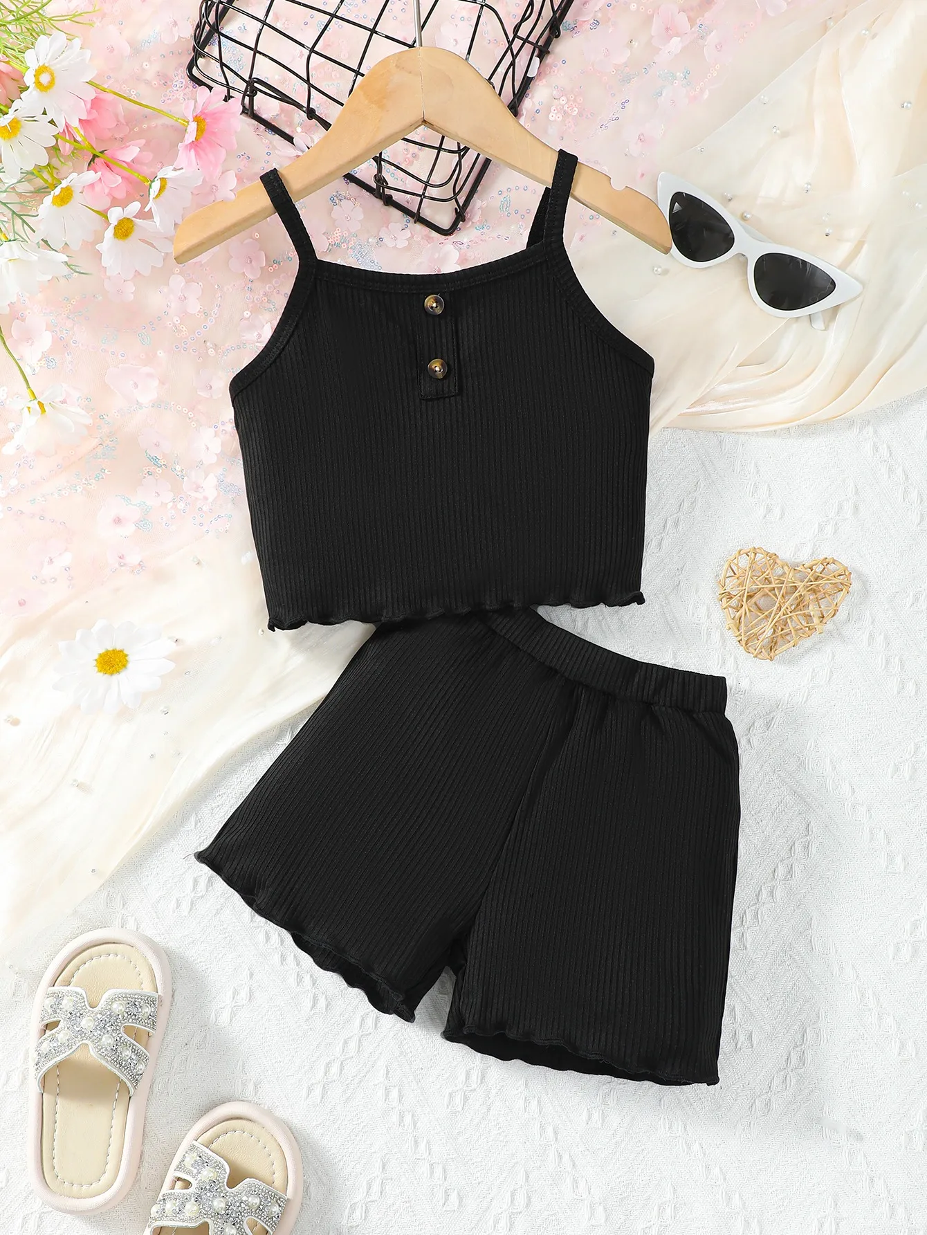 Para Niñas Tops Blusas Cortas Niñas En Short Y Blusa Conjunto De