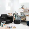 Kids Armchair Sofa with Ottoman Comfortable Toddler Furniture Space Saving Indoor Chair Perfect Gift Birthdays 4