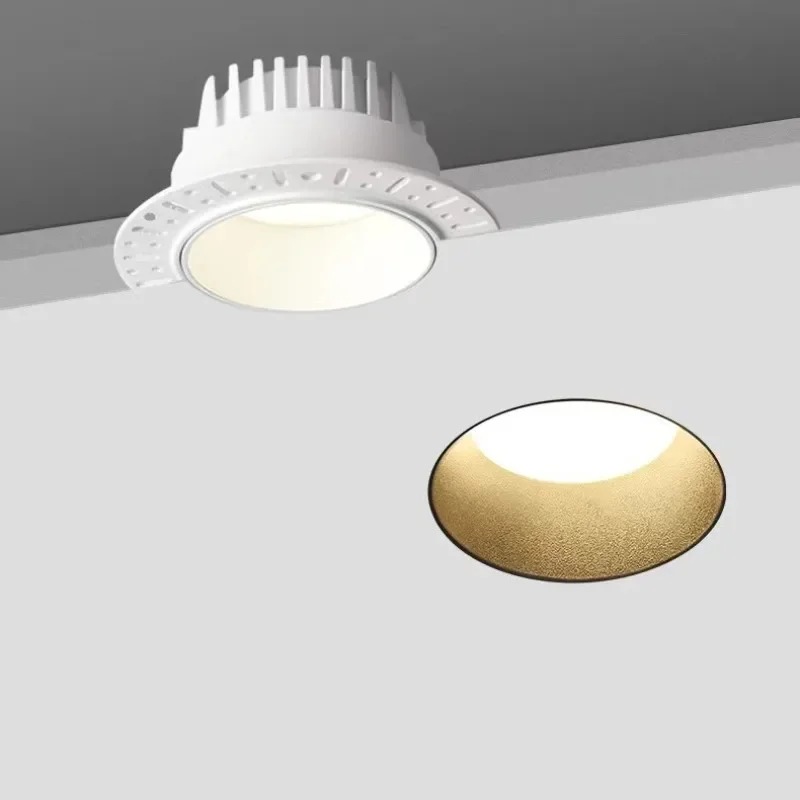 Borderless Embedded Anti Glare COB Downlight 7W 9W 12W 15W 85-265V Spotlight Ceiling Lamp Suitable For Hotel And villa led downlight,recessed ceiling spotlight,ceiling lamps