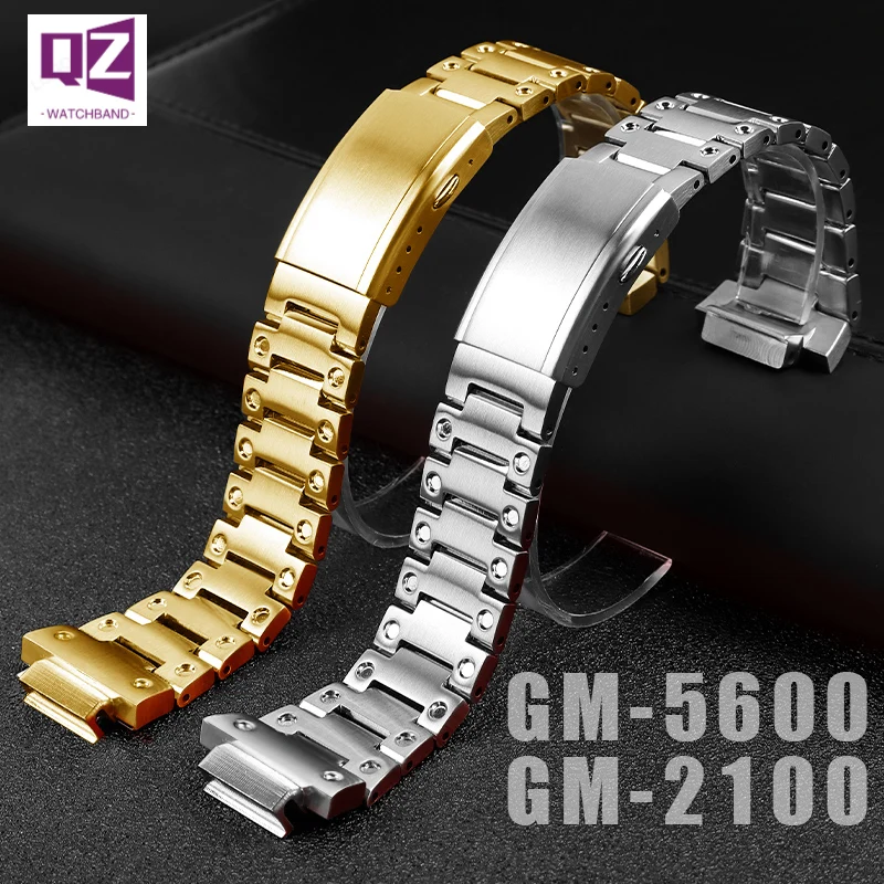 Stainless Steel watchband for casio GW-B5600 DW5600/M5610/GMW-B5000/GA2100/GM-2100 GM5600 watch band metal steel strap Bracelet